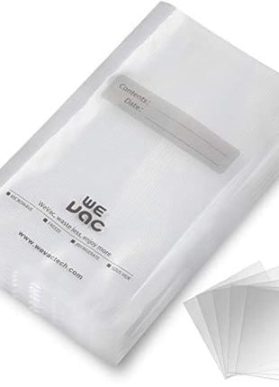 Wevac Vacuum Sealer Bags 8x12" 100 Quart for Food Saver Vacuum Seal machine | Sous Vide, Freezer Safe, PreCut, BPA Free, Commercial Grade, Heavy duty, Meal Prep, Soup, Meat, Fish, Hunting, Vac Storage