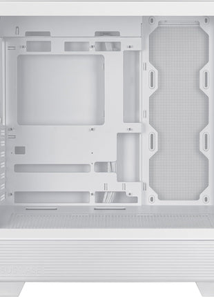 ASUS A31 White ATX Mid-Tower Gaming Case, Dual Tempered Glass, Frameless, BTF Hidden Connectors, 360 AIO Support, Angled Base, ARGB, Optimized Airflow, Seamless Cable Management, 2 Year Warranty