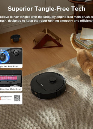 roborock Qrevo Series Robot Vacuum and Mop, Upgraded from Qrevo S | 8000Pa Suction, Anti-Tangle Brushes, Smart Obstacle Avoidance, Auto Mop Washing, All-in-One Dock, Spinning Mop, Black(QV 35A)