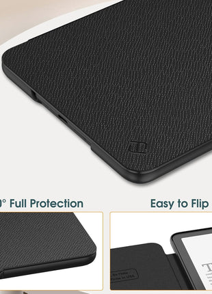 Fintie Case for 7 inch All-New Kindle Paperwhite (12th Generation, 2024) and Kindle Colorsoft - Slim Lightweight Shell PU Leather Protective Cover with Auto Sleep/Wake, Black