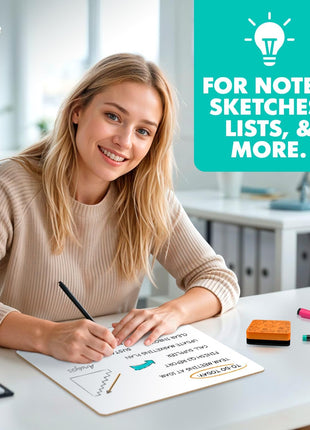 Scribbledo Small White Board Dry Erase Mini Whiteboard 9x12 Inch Small Dry Erase Board Marker Board Dry Erase Lapboards Handheld Personal White Boards for Students Whiteboard Office