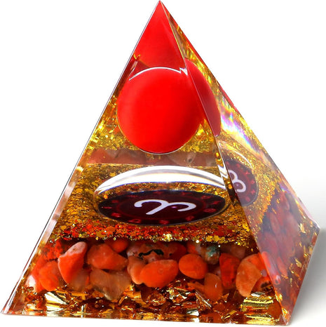 YATOJUZI 12 Zodiac Aries Birthday Gifts for Women Men Red Jasper Healing Crystals Natural Crystal Stones Gemstones Orgonite Chakra Reiki Lucky Energy Decor for Office Desk Decorations