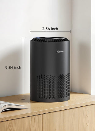 AROEVE Air Purifiers for Bedroom with Sleep Mode Speed Control-MK01A(Black) | Energy Star Efficiency, Meet Global Recycled Standard, 360-Degree Air Inlets, 22dB Noise Level, Aromatherapy Function