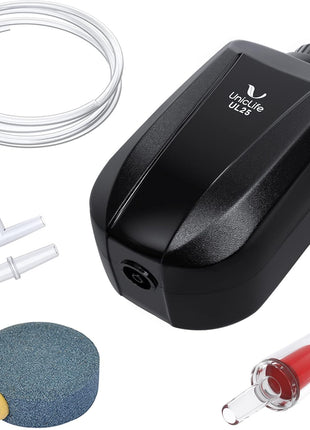 Uniclife Aquarium Air Pump Dual Outlet Fish Tank Aerator with Accessories for 5-200 Gallon Tank