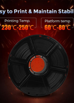 FLASHFORGE Carbon Fiber PETG Filament 1.75mm, Carbon Fiber PETG 3D Printer Filament, 1KG Spool Dimensional Accuracy  0.02mm, Lightweight & Heat-Resistant & Moisture Free (Black)