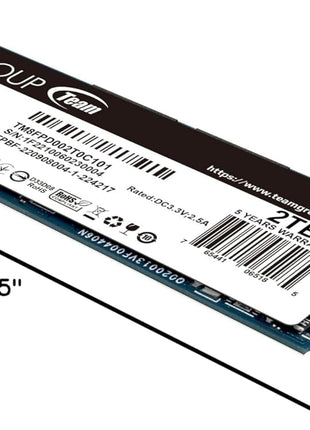 TEAMGROUP MP33PRO 2TB SLC Cache 3D NAND TLC NVMe 1.3 PCIe Gen3x4 M.2 2280 Internal SSD R/W Speed Up to 3500/3000 MB/s Laptop & Desktop TM8FPD002T0C101