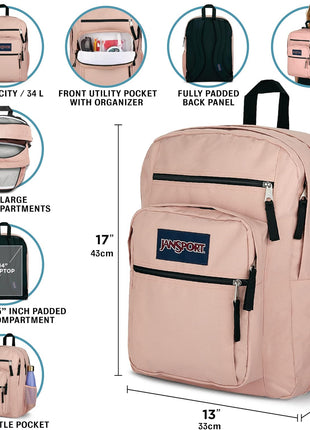 JanSport Laptop Backpack - Computer Bag with 2 Compartments, Ergonomic Shoulder Straps, 15" Laptop Sleeve, Haul Handle - Black