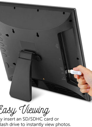 Aluratek 8 Inch LCD Digital Photo Frame with Auto Slideshow Using USB SD/SDHC (ADPF08SF) - Black
