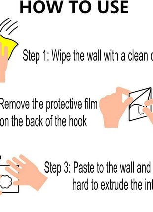 24 Pack Self Adhesive Hooks Heavy Duty - 33lb Max, Transparent, Waterproof, Sticky Wall Hooks for Keys, Bathroom, Shower, Outdoor, Kitchen, Door, Home Improvement, Utility Hooks