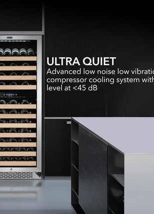 Whynter BWR-0922DZ 92 Built-in or Freestanding Stainless Steel Dual Zone Compressor Large Capacity Wine Refrigerator Rack for Open Bottles and LED Display, Dark Grey