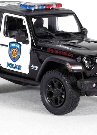 KiNSMART - Jeep Wrangler Rubicon Off Road 4x4 5 inch 1:34 Scale Die Cast Model Replica Toy Car (Rescue Police)