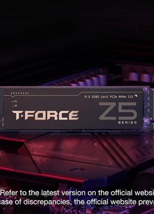 TEAMGROUP T-Force Z540 4TB Gen5x4 DRAM SLC Cache 3D TLC NAND NVMe Phison E26 PCIe M.2 2280 Gaming SSD with Ultra-Thin Graphene Heat Spreader Read/Write 12400/11800 MB/s TM8FF1004T0C129