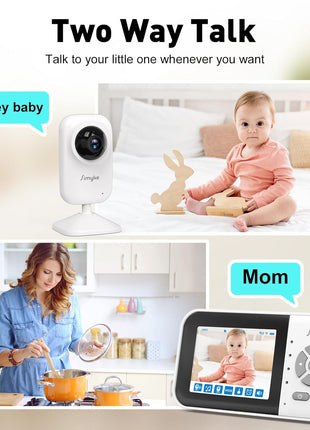 Simyke Upgrade Video Baby Monitor,WiFi Baby Camera,2.8inch Display and App Control,1200ft Long Range,2 Way Talk,Auto Night Vision,Sound Alert,VOX,Temperature Sensor 5 Lullabies Feeding Remind,Home Use
