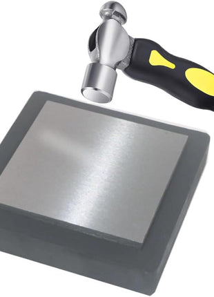 Steel Bench Block with 4 inchTough Rubber Block – Metal Stamping Hammer, Metal Bench Block - Jewelry Making, Metal Stamping, Work Surface Tool (Steel & Rubber Block)