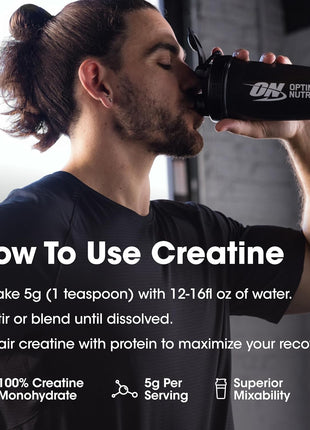 Optimum Nutrition Micronized Creatine Monohydrate Powder, Unflavored, 120 Servings, 600 Grams (Packaging May Vary)