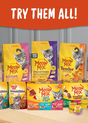 Meow Mix Tender Favorites Poultry & Beef Variety Pack, Wet Cat Food, 2.75 oz Cup (24 Pack)