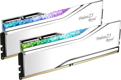 G.SKILL Trident Z5 Royal Series DDR5 RAM (Intel XMP 3.0) 32GB (2x16GB) 6400MT/s CL30-39-39-102 1.40V Desktop Computer Memory U-DIMM - Silver (F5-6400J3039G16GX2-TR5S)