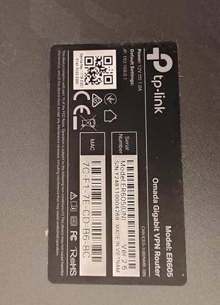 TP-Link ER605 V2, Wired Gigabit VPN Router | Up to 3 WAN Ethernet Ports + 1 USB WAN, SPI Firewall SMB Router, Omada SDN Integrated, Load Balance, Lightning Protection