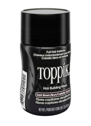 Toppik Hair Building Fibers, Dark Brown, 12g Fill In Fine or Thinning Hair, Instantly Thicker, Fuller Looking, 9 Shades for Men & Women, Keratin Protein Formula