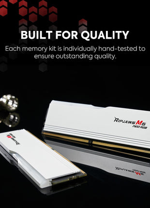 G.SKILL Ripjaws M5 Neo RGB Series DDR5 RAM (AMD Expo) 96GB (2x48GB) 6000MT/s CL30-36-36-96 1.35V Desktop Computer Memory U-DIMM - Matte White (F5-6000J3036F48GX2-RM5NRW)