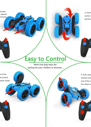 Hamdol Remote Control Car for Kids, 360° Rotating RC Stunt Car Double-Sided 4WD Electric Vehicle with LED Lights, 2.4GHz Rechargeable Toy Cars for Boys Girls Age 6 7 8 9 10 11 12, Birthday Gift