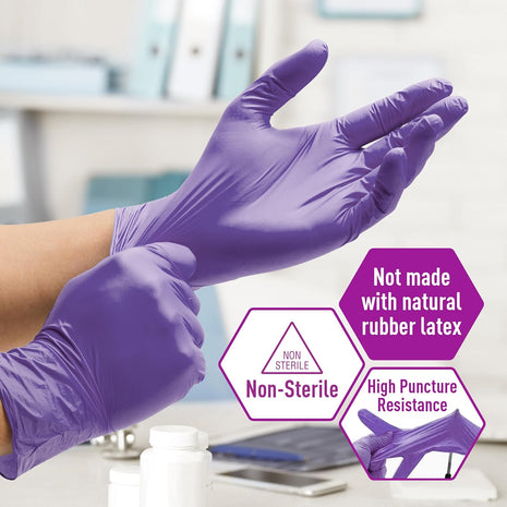 MedPride Powder Free Nitrile Exam Gloves, Iris Blue, Medium, Box/100
