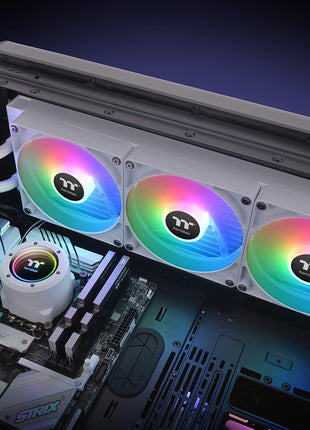 Thermaltake TH420 V2 ARGB Sync/AlO Liquid Cooler/Fan 140mm*3/PWM 500~1800 RPM/Mirror Waterblock/MB ARGB Sync Control/White, CL-W378-PL14SW-A