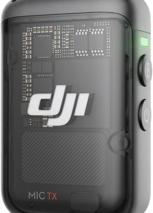 DJI Mic 2 Transmitter (Shadow Black), Wireless Microphone with Intelligent Noise Cancelling, 14-Hour Internal Recording, 6-Hour Battery, Magnetic Attachment, Bluetooth Microphone, YouTube, Vlogs