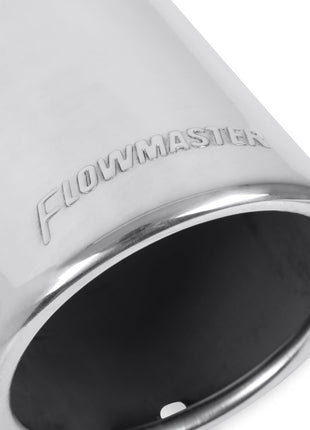 Flowmaster 15363 Exhaust Tip - 3.50 in. Rolled Angle Polished SS fits 3.00 in. Tubing - Clamp On