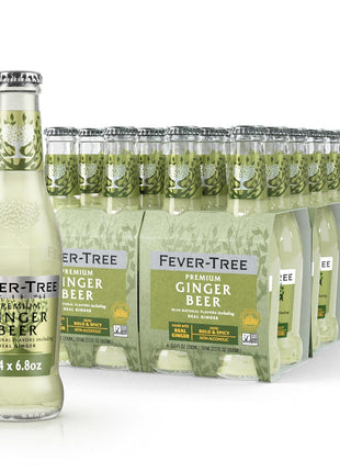 Fever-Tree Ginger Beer – Premium Mixer for Cocktails and Mocktails, 6.8 fl oz Bottles, Pack of 24 – Naturally Sourced, Non-GMO