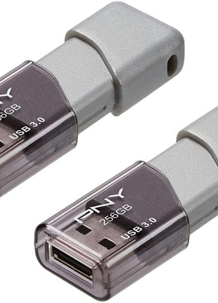 PNY P-FD256X2TBOP-MP 256GB Turbo Attaché 3 USB 3.0 Flash Drive,Silver (Pack of 2)