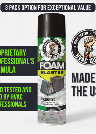Foam Blaster AC Coil Cleaner for AC Unit | No Rinse Formula for Evaporators & Condensers | Neutral Citrus Scent