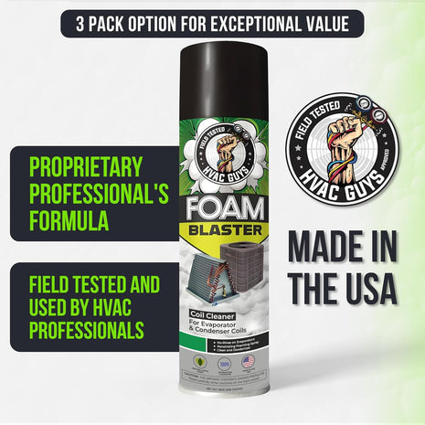 Foam Blaster AC Coil Cleaner for AC Unit | No Rinse Formula for Evaporators & Condensers | Neutral Citrus Scent