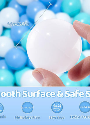 MoonxHome Ball Pit Balls for Toddlers, BPA Free Crush Proof Plastic Toy Balls for Ball Pit, Children's Pool Water Toys, Macaron Ocean Balls for Play Tent 2.15 Inch Pack of 100 200 500 800 1000