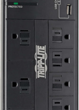 Tripp Lite Surge Protector with USB Charging, 8 Outlet Surge Protector Power Strip, 2 USB Charge Ports, 8ft Cord, 1200 Joules, Black (TLP88USBB)