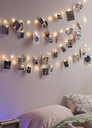 LECLSTAR Photo Clip String Lights 17Ft - 50 LED Fairy String Lights with 50 Clear Clips for Hanging Pictures, Photo String Lights with Clips - Perfect Dorm Bedroom Wall Decor Wedding Decorations
