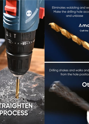 amoolo Hex Shank Drill Bit Set (13Pcs Set Pcs Free), Premium 4341 HSS Titanium Impact Hex Drill Bits for Wood, Steel, Metal, Plastic, Quick Change Design (1/16 -1/4 )