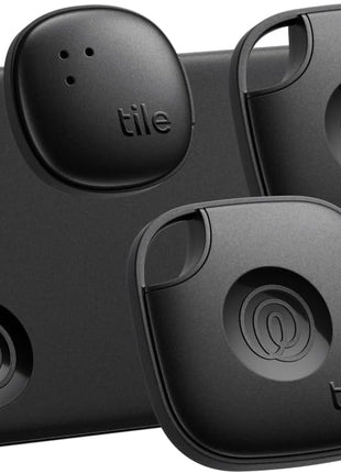 Life360 Tile Essentials - Bluetooth Trackers & Item Locators for Keys, Wallets, Remotes & More; Easily Find All Your Things. Both iOS and Android Compatible. 4-Pack (Mates/Slim/Sticker)