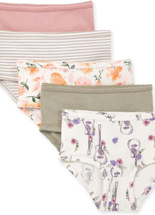 Burt's Bees Baby Baby Toddler Girl Underwear, Organic Cotton, Pack of 5, Planets & Unicorns, 4-5T