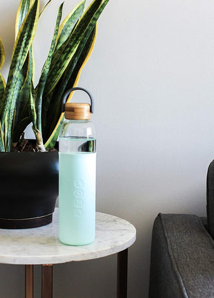Soma Glass Water Bottle with Silicone Sleeve, BPA-Free, Mint, 25oz