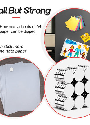 50 Pcs Refrigerator Magnets, 10x3mm Tiny Round Disc Magnets | Small Whiteboard Magnets for Crafts, DIY, Office, Dry Erase Board, 3D Printing