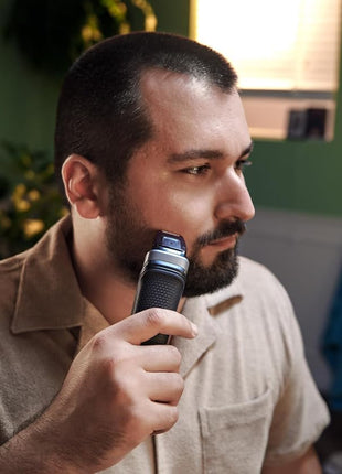 Philips Norelco Multigroom 5000 Series, All-in-One Trimmer and Hair Clipper, 18-Piece Men's Grooming Kit for Beard, Face, Hair, Body and Intimate Areas, No Blade Oil Needed, Model MG5910/49