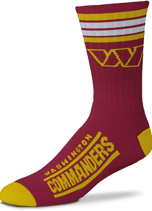 For Bare Feet Men's NFL 4-Stripe Deuce Performance Crew Socks