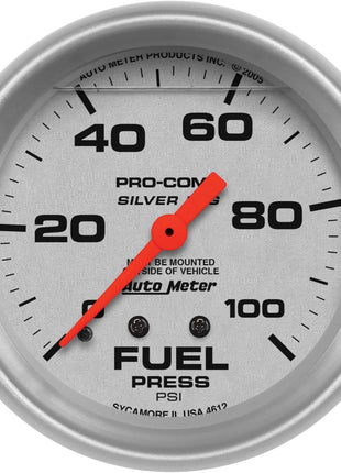 AUTO METER 4612 Silver LFGs Fuel Pressure Gauge