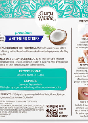 GuruNanda Teeth Whitening Strips   7 Day Treatment with Non Slip, Dry Strip Technology   Whitening Designed with Care for a Brighter Smile
