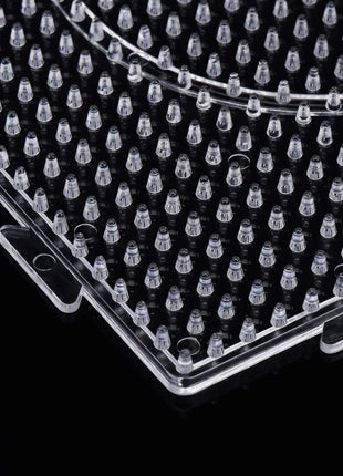 H&W 4PCS 5mm Fuse Beads Boards, Large Clear Pegboards Kits, with Gift 4 Lroning Paper (WA3-Z1)