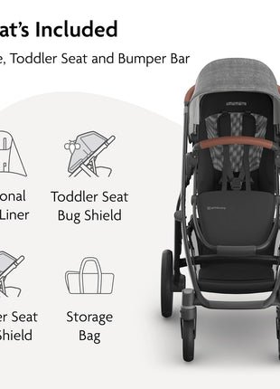 UPPAbaby Vista V3 Convertible Single-to-Double Stroller - Greyson
