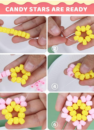 1000 Macaron Candy Pony Beads, Beads for Crafts, Hair Beads, Beading Supplies, Beads for Jewelry Making