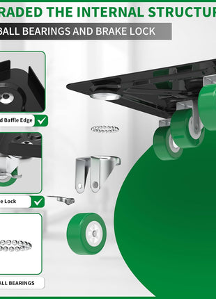 NEST EASY Heavy Duty Furniture Dolly 360° Rotating 5 Wheels, Alloy Steel Furniture Movers Up to 3000 lbs/1360 Kg Load Capacity with Measure Tape and Leveler (5.3x5.3 in)