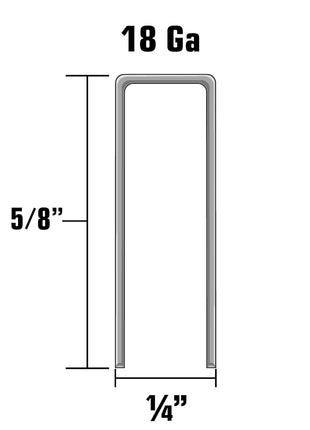 Metabo HPT 1/4 Inch x 5/8 Inch 18 Gauge Electro Galvanized Finish Staples | 1,000 Count | 21100SHPT